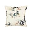 Charming watercolour motif cream cushion with trim