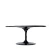 Sleek marble effect dining table with glossy plinth base