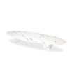 White Faux Marble coffee table in long oval shape