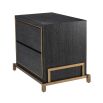 Elegant modern bedside table with dazzling brass details.