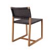 Gorgeous scandi-inspired dining chair with black woven backrest and wooden legs