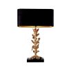 Brass branch-like motif table lamp with black shade