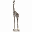 Small giraffe sculpture crafted in a silver finish resin
