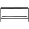 Minimalist console table with hammered texture and shiny black finish
