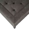 Elegant deep buttoned square foot stool in grey upholstery