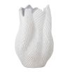 Nature-inspired shape vase in white with crackle glaze