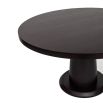 Circular wooden dining table with cylinder base