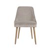 greige velvet chair with wooden legs