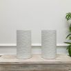 textured pair of candle holders