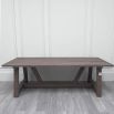 Large brown wooden oak dining table