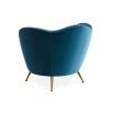 Ripple design blue velvet armchair
