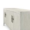 Elegant white washed sideboard with four doors and hammered bronze handles