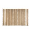 patterned rattan rug with wool details