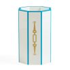 White glossy umbrella stand with blue lining