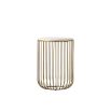 Brass framework side table with round white marble top