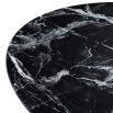 Sleek marble effect dining table with glossy plinth base