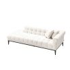 Quilted stitched chase style lounge sofa in avalon white