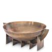 Metal vintage brass bowl with stands