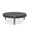 Gorgeously elegant round coffee table with bronze legs