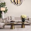 Gold base table with marble affect top