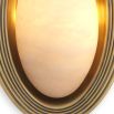 Enchanting wall light with vintage brass frame and elegant alabaster shade