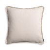 Sumptuously soft cushion with fringe detail in cream, amber or red