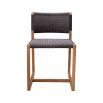 Gorgeous scandi-inspired dining chair with black woven backrest and wooden legs