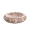 Elegant and organic small bowl available in travertine, white marble and brown marble finishes