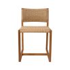 Gorgeous scandi-inspired dining chair with natural woven backrest and wooden legs