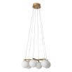 Brass ceiling light with suspended orbs