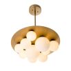 cluster of orb lights on brass disc ceiling lights