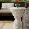 Textured concrete side table inspired by brutalist side tables