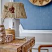 Elegant and artsy sculptural lamp with natural jute lampshade