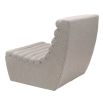 Statement curved lounge chair with boucle taupe channelling