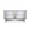 Strikingly modern and elegant sideboard with LED lit interior and ribbed glass doors