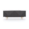 Elegant sideboard with a striking geometric marble surface 