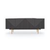 Elegant sideboard with a striking geometric marble surface 