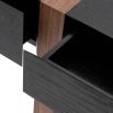 Industrial-inspired desk with two-toned woods