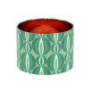 Vibrant green lampshade with gorgeous African-Inspired pattern and copper lined interior