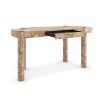 Contemporary shaped mappa wood desk with drawer
