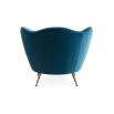 Ripple design blue velvet armchair