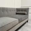 Grey velvet 2.5 seater sofa with gentle stitching details