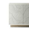 Grey and white sideboard featuring organic forms and lines