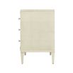 Cream coloured, shagreen effect bedside table with three drawers