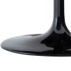 Sleek marble effect dining table with glossy plinth base