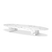 White Faux Marble coffee table in long oval shape