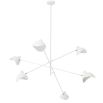 Retro style chandelier with white finish lampshades