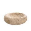 Elegant and organic small bowl available in travertine, white marble and brown marble finishes