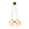 Brass ceiling light with suspended orbs