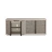 Contemporary grey sideboard with four cupboards